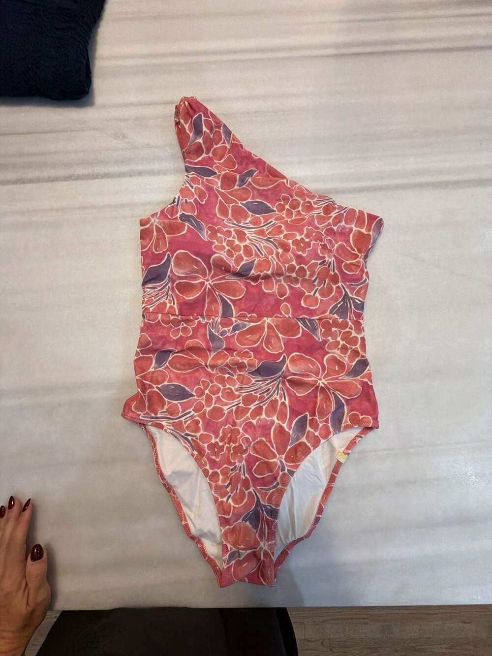 Summersalt One-Shoulder One-Piece Swimsuit Size 8 Pink Floral